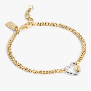 Coach Gold-Tone Heart Link Chain Bracelet NWT with Dust Bag